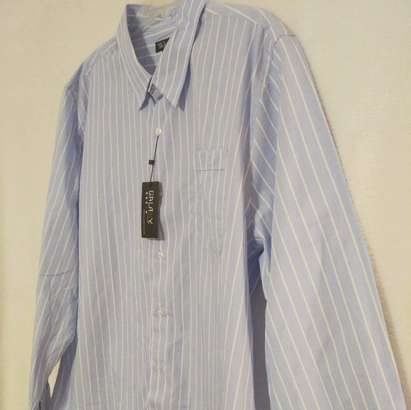 Galaxy Striped Blue Button Down Shirt XL - Picture 7 of 7